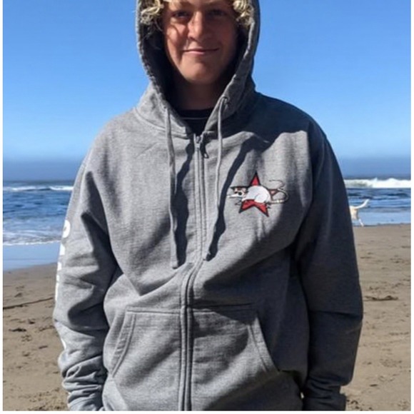 CALIFORNIA SURF RATS ZIP-UP HOODIE Grey Men's M - Picture 1 of 8